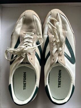 Tretorn Rawlins 2.0 Sneakers White Green Suede Lace Up Casual Womens Size 8.5